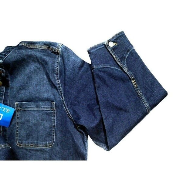Well Worn Women's Denim Chore Jacket Comfort Stretch Heavyweight Dark Blue NWT - Picture 9 of 9